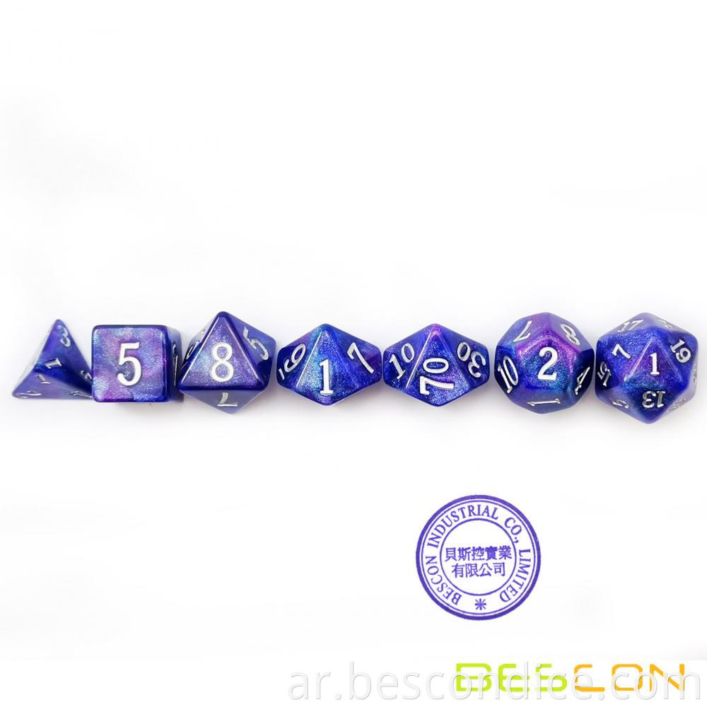 7pcs Polyhedral Rpg Dice Set Milky Way 3